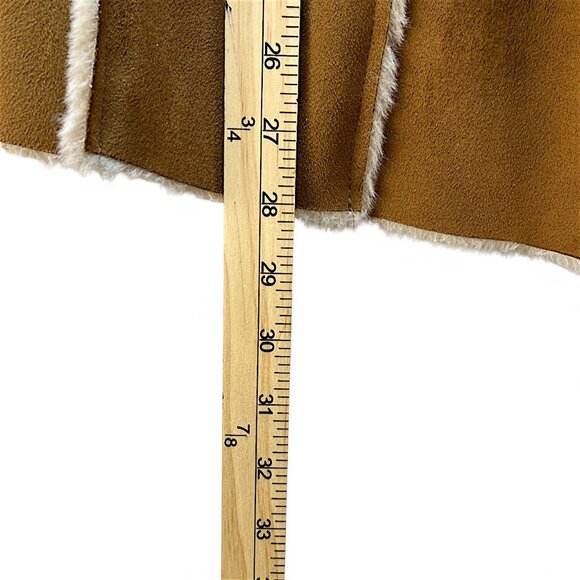 Good Hart Medium Women's Faux Suede Drape Brown Front Vest Lined Soft Comfy - Picture 8 of 8